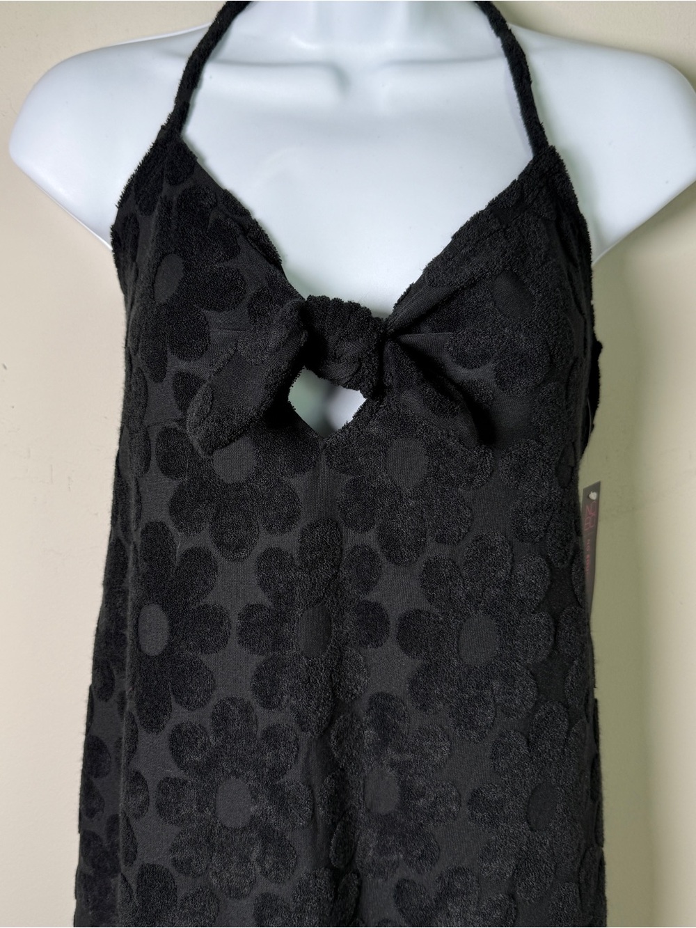 NWT No Boundaries Terry Cloth Floral Halter Y2K Coverup Mini Dress — Juniors S